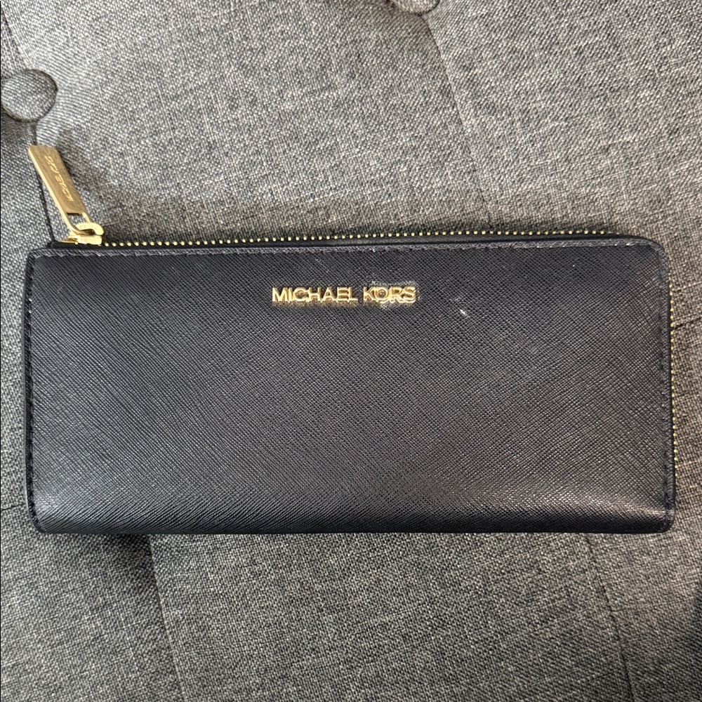 Michael Kors Black Zip-Around Wallet